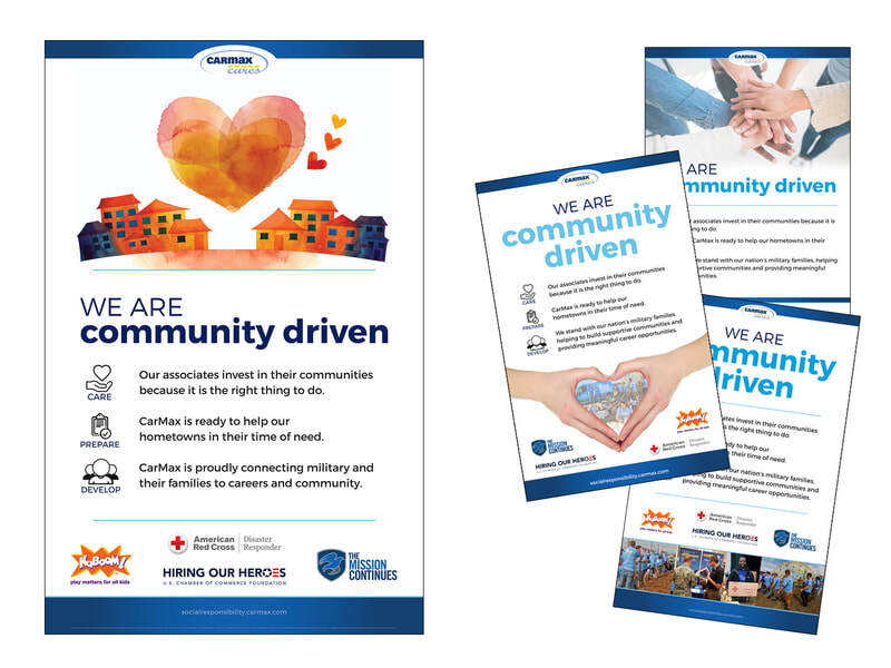 CarMax foundation poster redesign. Final design chosen on the left.
