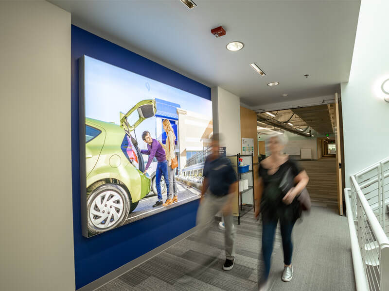 CarMax home office redesign lightbox installation.